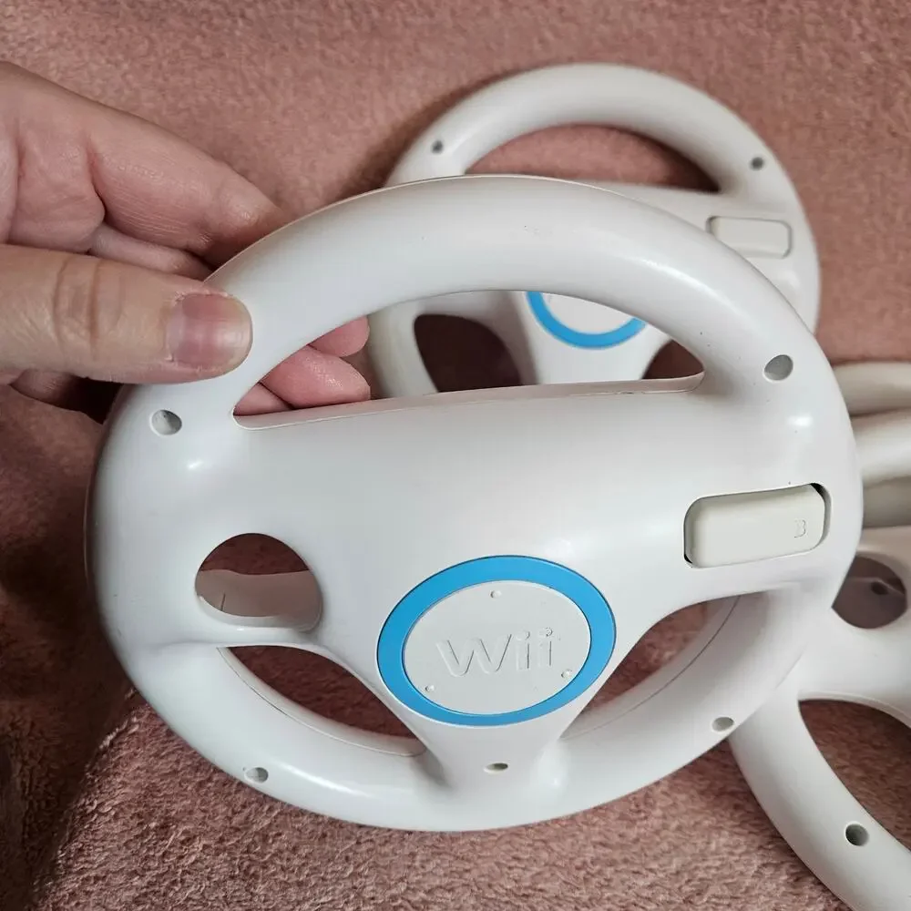 4 Nintendo Wii Steering Wheel Racing Controller Attachments for Mario Kart Set